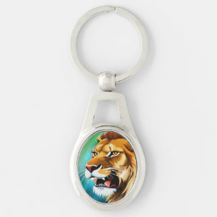 Porte-clés Portrait Posé côté Lion rugissant-57566