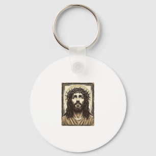Porte-clés Portrait religieux vintage de la couronne d'épines