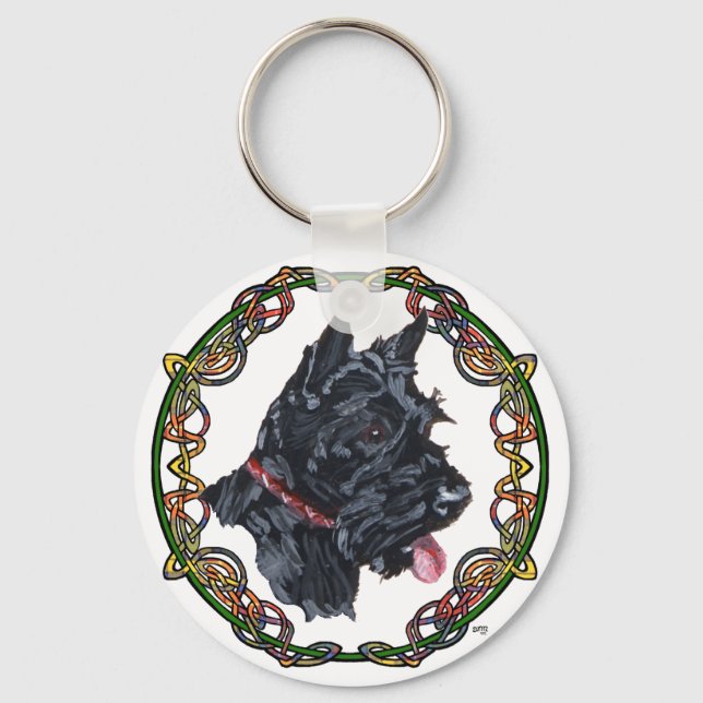 Porte-clés Portrait Scottie Nœud Celtique (Recto)