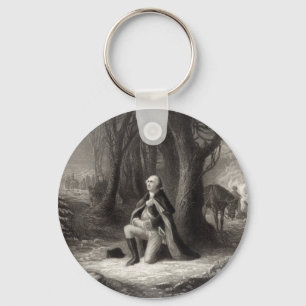 Porte-clés Portrait vintage de George Washington prier