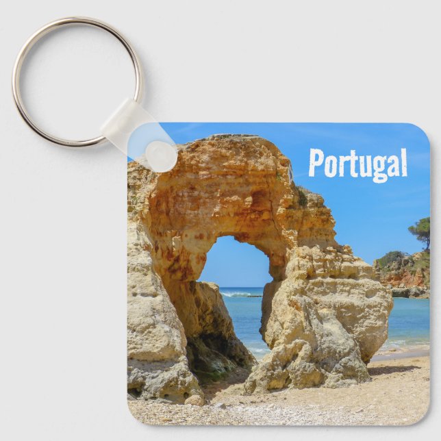 Porte-clés Portugal Algarve Beach et Rocks Souvenir (Recto)