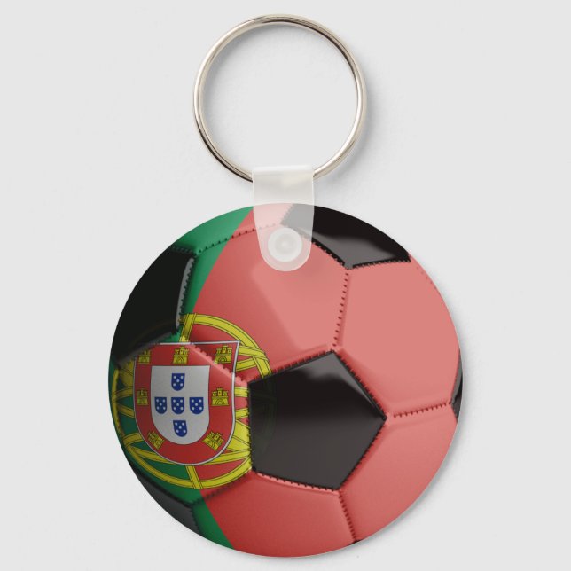 Porte-clés Portugal drapeau Soccer Ball (Recto)