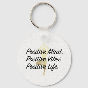 Porte-clés Positive Mind, Positive Vibes, Positive Life Yoga