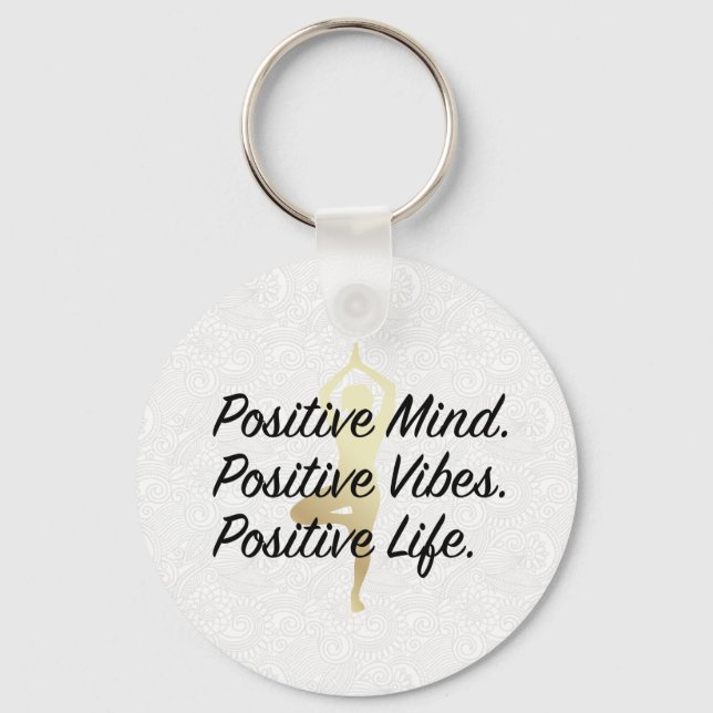 Porte-clés Positive Mind, Positive Vibes, Positive Life Yoga (Recto)