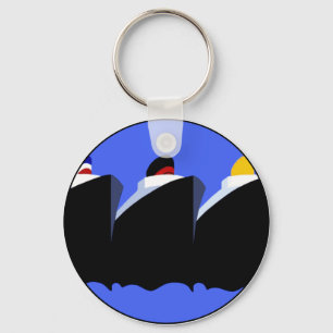 Porte-clés Poster Art Déco des paquebots de croisière vintage