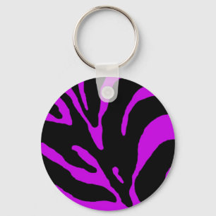 Porte-clés Poster de animal de bande violet Zebra