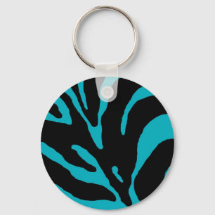 Porte-clés Poster de animal en bande bleu clair Zebra
