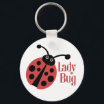 Porte-clés Poster de animal Ladybug mignon<br><div class="desc">Qui n'aime pas un insecte de femme ? Ce design amusant est sûr d'égayer votre journée.</div>