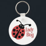 Porte-clés Poster de animal Ladybug mignon<br><div class="desc">Qui n'aime pas un insecte de femme ? Ce design amusant est sûr d'égayer votre journée.</div>