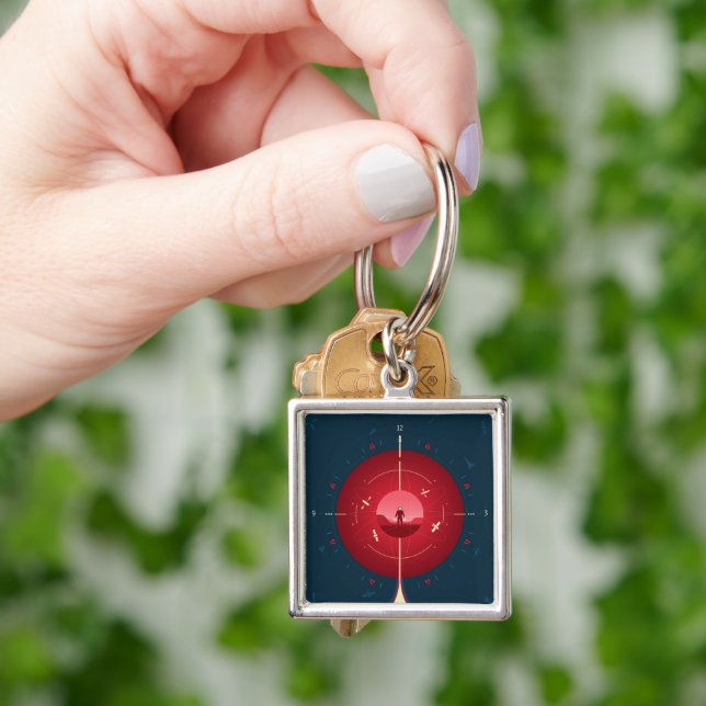 Porte-clés Poster de l'horloge atomique Deep Space, version r (main)