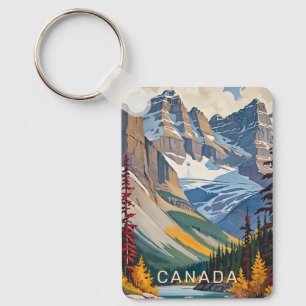 Porte-clés Poster de voyage du Canada texte personnalisé