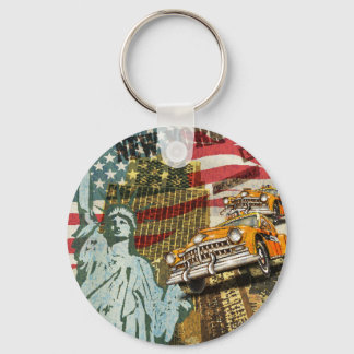Porte-clés Poster de voyage new-yorkais vintage.