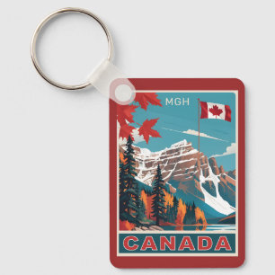 Porte-clés Poster de voyage sur mesure Monogramme Canada