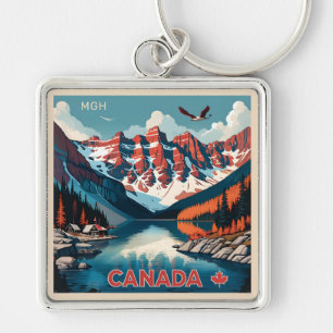Porte-clés Poster de voyage sur mesure Monogramme Canada