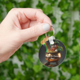 Porte-clés Pot de Leprechaun en Or 