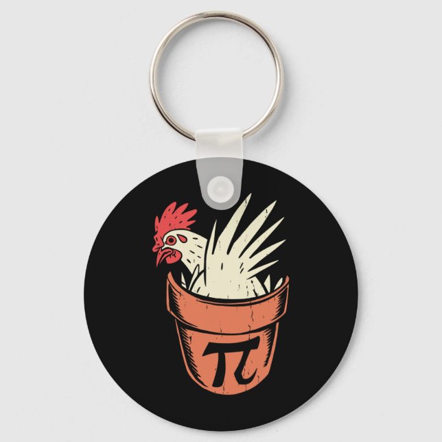 Porte-clés Pot De Poulets Pi Funny Math Enseignant Pun Pi Day (Recto)