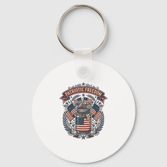 Porte-clés Pot Mason Patriotique Vie de Campagne (Recto)