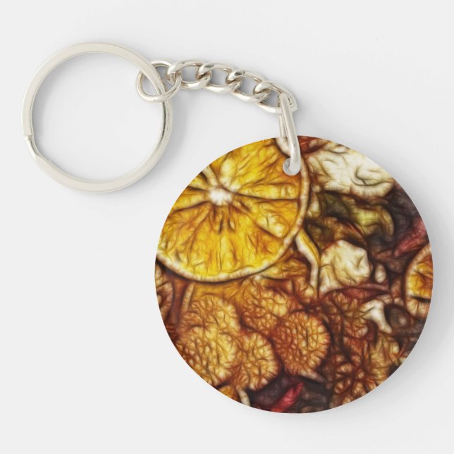 Porte-clés Pot-pourri oranges Fractal (Devant)