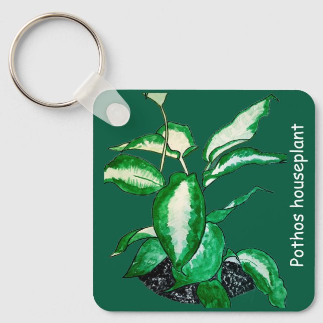 Porte-clés Pothos plante d'intérieur  (Recto)