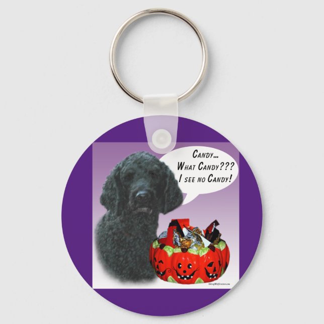 Porte-clés Poudle (noir) Bonbons d'Halloween (Recto)