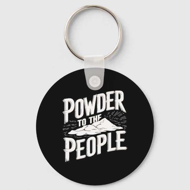 Porte-clés Poudre Au Peuple - Snowboarder Skier Freeride (Recto)