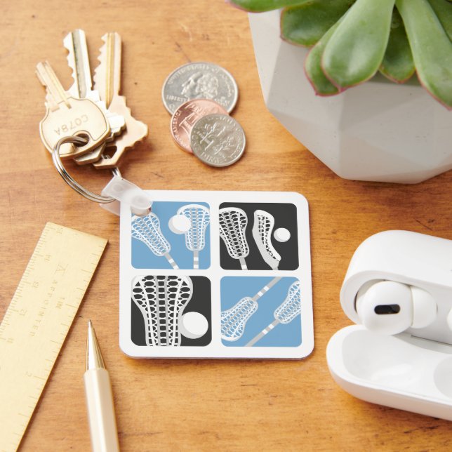 Porte-clés Poudre Blocs de crosse Bleu de bâtons et de boules (Bureau)