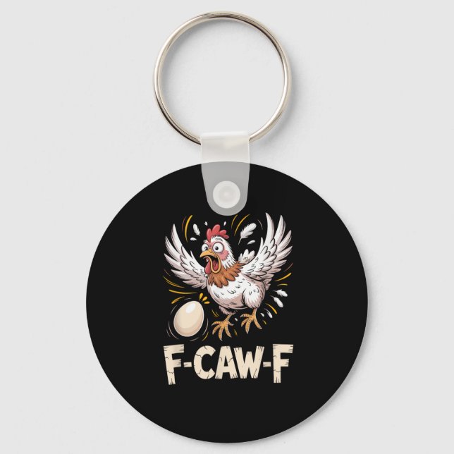 Porte-clés Poule créative et décontractée drôle F-Caw-F (Recto)