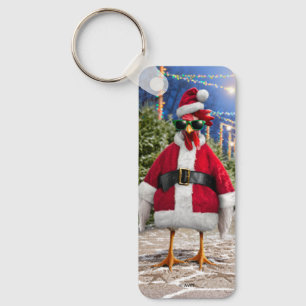 Porte-clés Poule de Noël