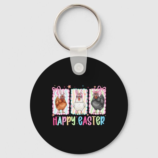 Porte-clés Poule de Pâques Prépa Coquette Happy Bow Fermière  (Recto)