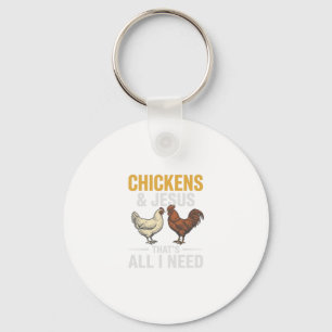 Porte-clés Poules Et Jésus Chemise De Foi De Ferme Vintage_1