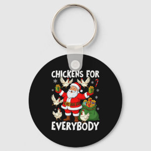 Porte-clés Poules pour tout le monde drôle de Père Noël Noël