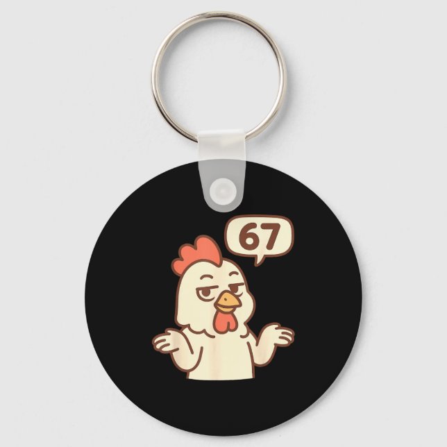 Porte-clés Poulet 67 Mème Six Sept Drôle Gen Alpha  (Recto)