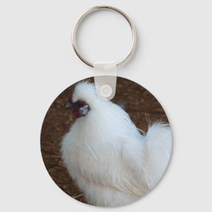 Porte-clés Poulet blanc de Silkie