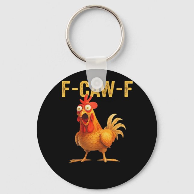 Porte-clés Poulet créatif et décontracté Funny F-Caw-F (Recto)