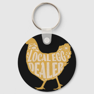 Porte-clés Poulet de détaillant d'œufs local drôle fermier fe