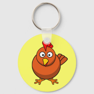 Porte-clés Poulet de poule de bande dessinée