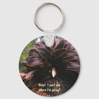 Porte-clés Poulet doré laqué poli, Aide ! Je ne vois pas...