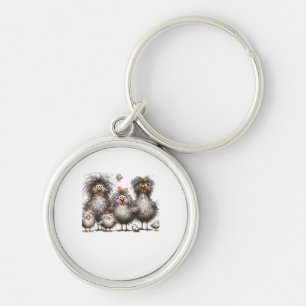 Porte-clés Poulet Drôle Classique de Style Rétro