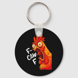 Porte-clés Poulet drôle F-caw-f Fcawf Citation d'humour Coq M