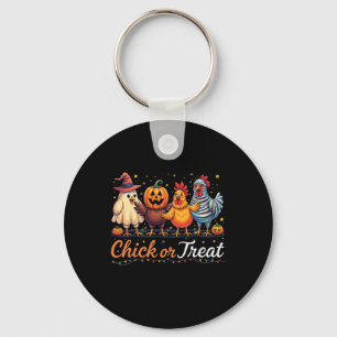 Porte-clés Poulet drôle ou traiter Sorcière Halloween drôle P