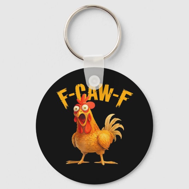 Porte-clés Poulet F-Caw-F Classique Cool Unique (Recto)