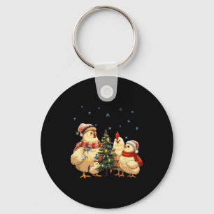 Porte-clés Poulet Feux de Noël Ferme Animaux Drôle Noël Moi