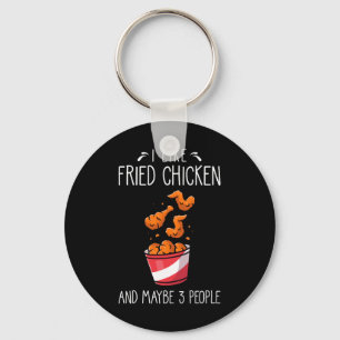 Porte-clés Poulet Frit Citation Drôle - J'aime le Poulet Frit