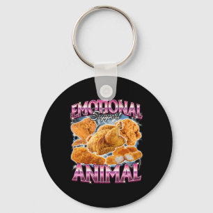 Porte-clés Poulet frit d'animal de soutien émotionnel Funny C