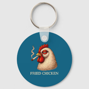 Porte-clés Poulet Frit Fumé Drôle Amateur de Weed