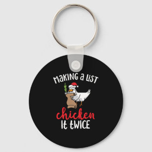 Porte-clés Poulet Il Deux Fois Drôle Design de Noël Poulet