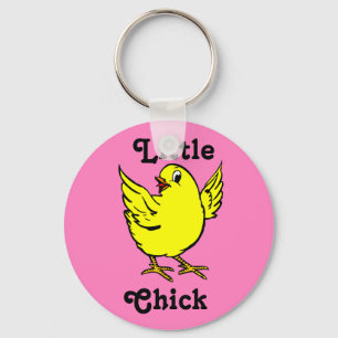 Porte-clés Poulet jaune lumineux de petit poussin avec des