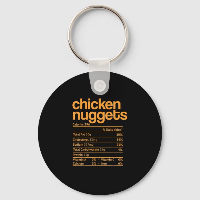 Porte-clés Poulet Nuggets Nutrition Faits Drôle Thanksgiving (Recto)