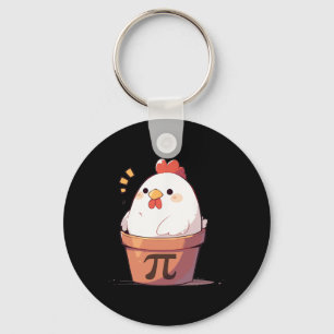 Porte-clés Poulet Pot Pi Jour Hommes Femmes Enfants Math Ense