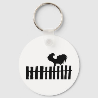 Porte-clés Poulet sur clôture